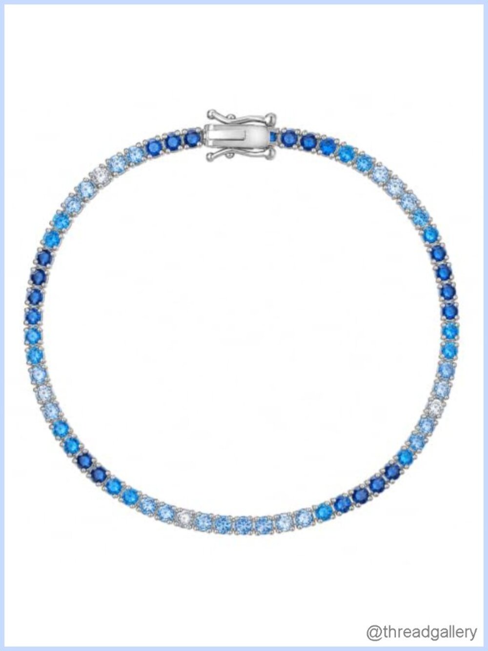 14K White Gold Plated CZ Tennis Bracelet Gradient Ombre Waterproof Gift